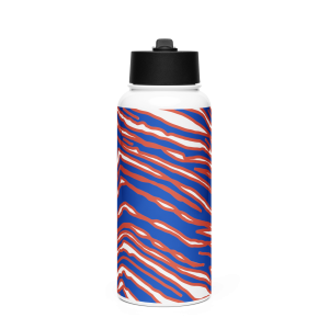 Stainless steel Zubaz water bottle with a straw lid